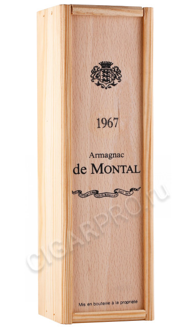 деревянная упаковка арманьяк bas armagnac de montal 1967 years 0.2л