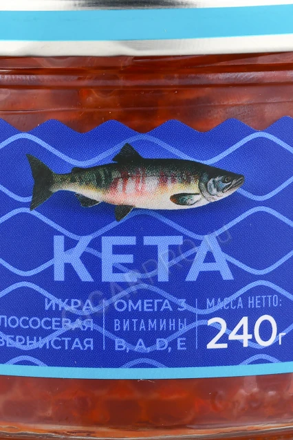 Этикетка Икра Путина зернистая лососевая Кеты соленая 240г