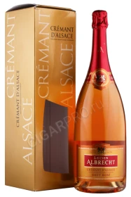Игристое вино Люсьен Альбрехт Брют Розе Креман д Эльзас 1.5л в подарочной упаковке