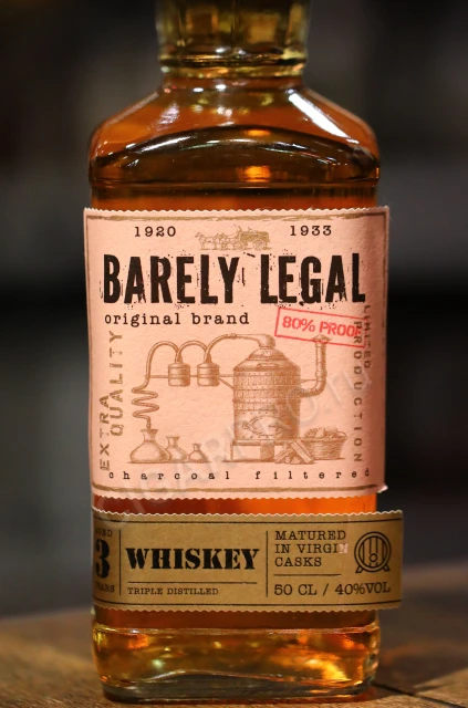 Этикетка Виски Барели Легал 3 года 0.5л