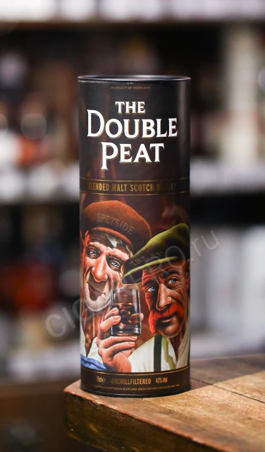 Подарочная коробка Виски the double peat 0.7л