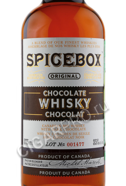 этикетка spicebox chocolate spiced whisky 0.375л