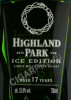 этикетка highland park 17 years old ice edition 0.7 l