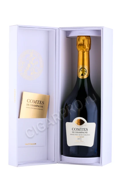 Tattinger Comtes Comtes de Champagne Grands Crus Blanc de Blancs Шампанское Тэтенжэ Комт де Шампань Гран Крю Блан де Блан 0.75л в подарочной упаковке