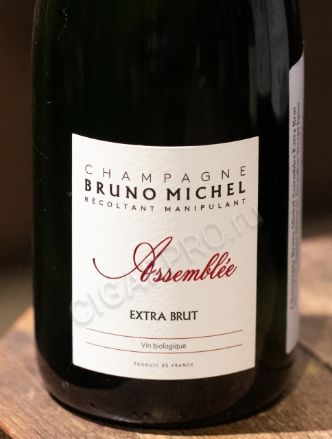 Этикетка шампанское bruno michel assemblee extra brut 0.75л