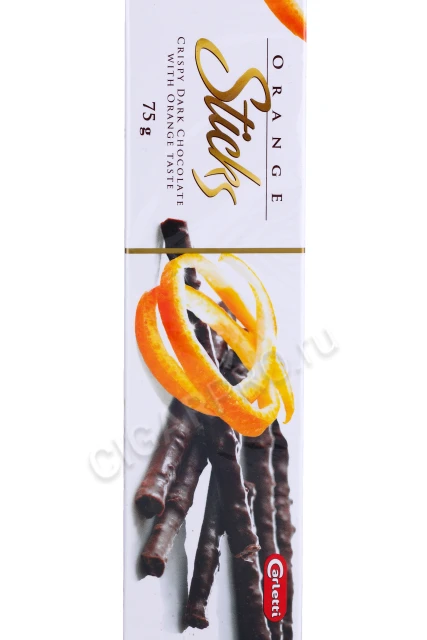 Этикетка Шоколад Carletti Orange Sticks со вкусом апельсина палочки 75г