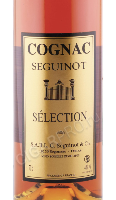 этикетка коньяк seguinot selection 0.7л