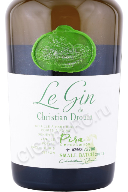 этикетка джин le gin de christian drouin pira 0.7л