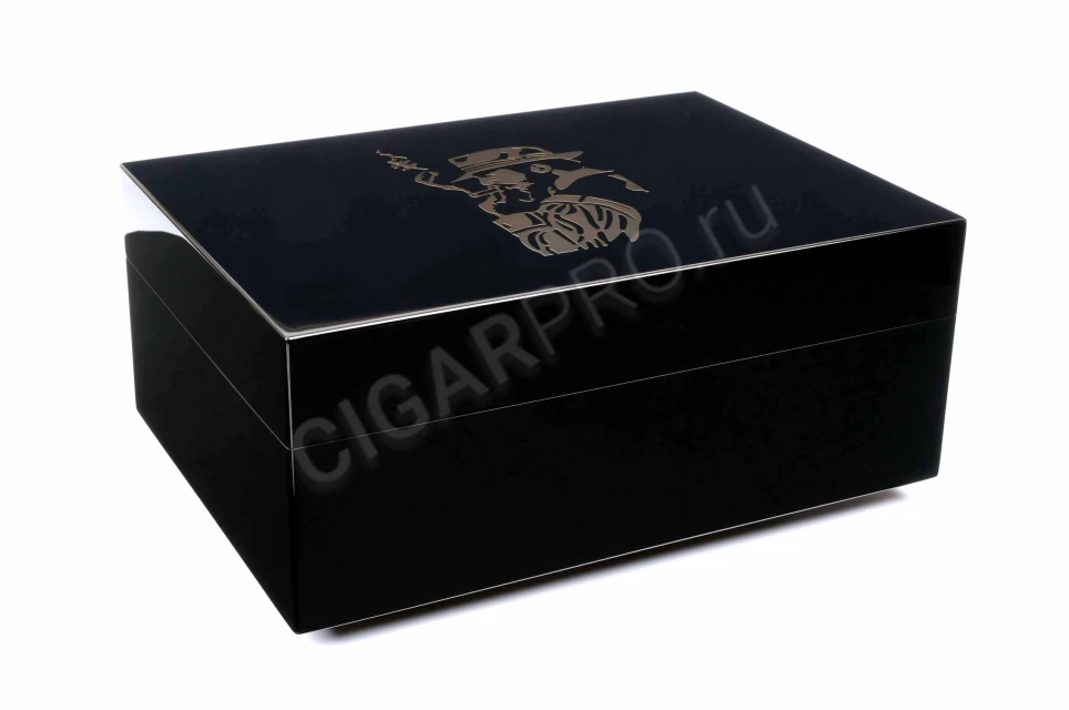 Хьюмидор Gentili Fumatore Dorato на 50 сигар, Черный лак SV50-Black-Smoker-Gold