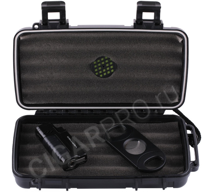 хьюмидор дорожный lotus vgs travel humidor lighter cutter set