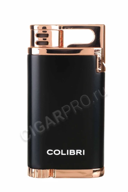 Зажигалка сигарная Colibri Belmont, черная-розовое золото LI200C12