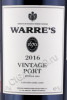 этикетка портвейн warres vintage port 2016 0.75л