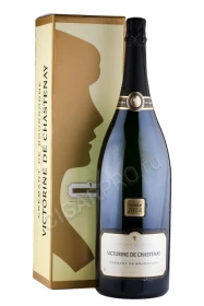 Игристое вино Креман Де Бургонь Викторин Де Шастене Миллизим 3л в подарочной упаковке