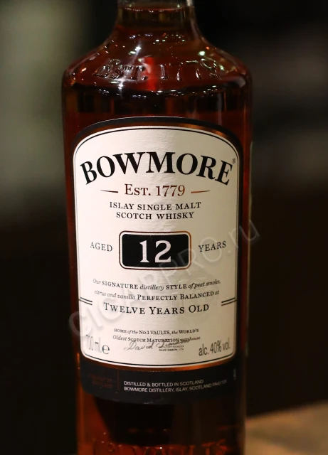 Этикетка Виски bowmore 12 years 0.7л