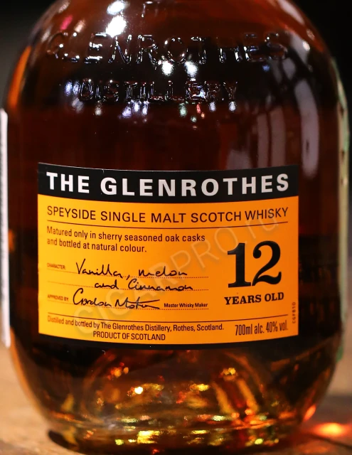 Этикетка виски glenrothes speyside single malt 12 years 0.7л