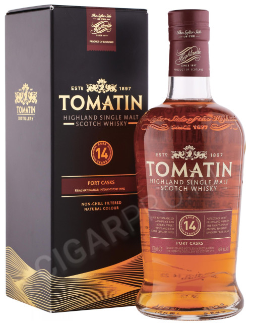 виски tomatin 14 years 0.7л в подарочной упаковке