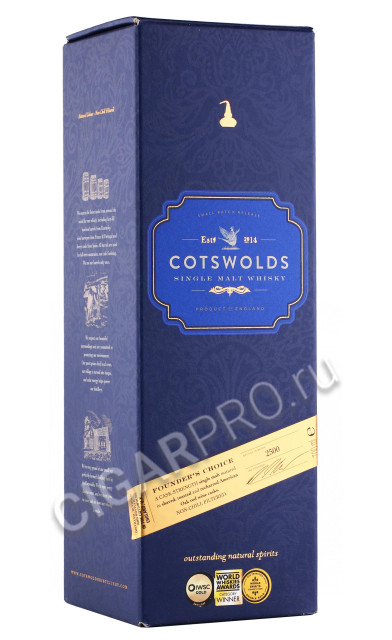 подарочная упаковка виски cotswolds founders choice 0.7л