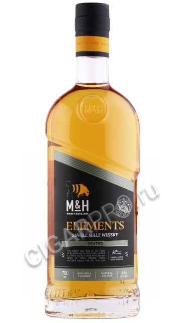 виски m&h classic elements peated 0.7л