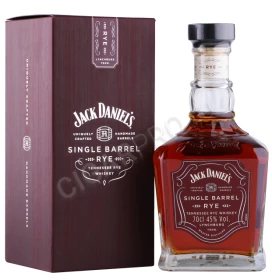 Виски Джек Дэниелс Сингл Бэррэл Рай 0.7л в подарочной упаковке