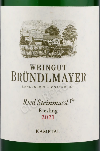 Этикетка Вино Вайнгут Брюндльмайер Рислинг Рид Штайнмассль 1ОВТ 0.75л