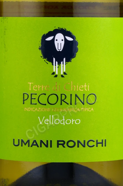 Этикетка Вино Умани Ронки Веллодоро Пекорино Терре ди Кьети 0.75л