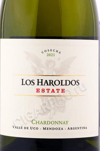 этикетка вино los haroldos chardonnay estate 0.75л