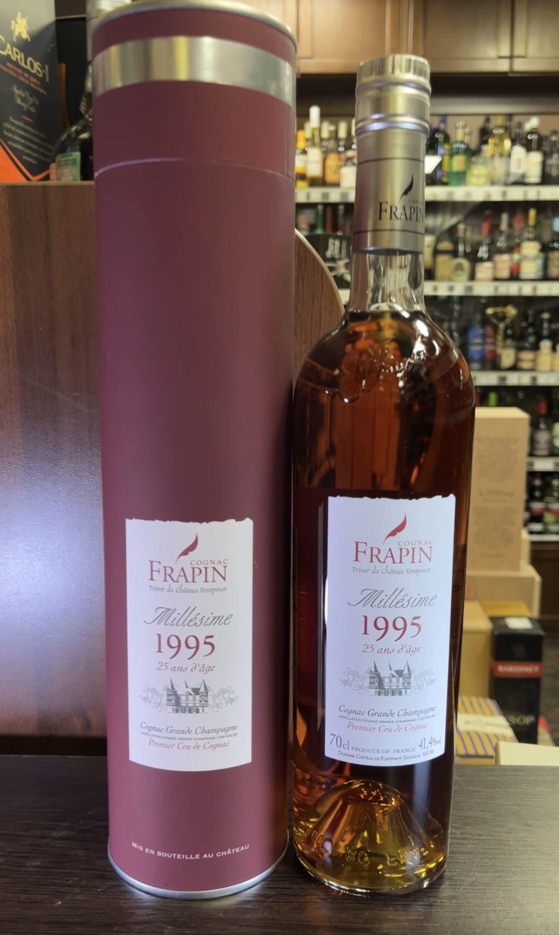 Frapin Millesime Cognac 25 ans age Grand Champagne 1995 years Коньяк Фрапэн Миллезим 25 ан даж Гранд Шампань 1995г 0.7л в тубе